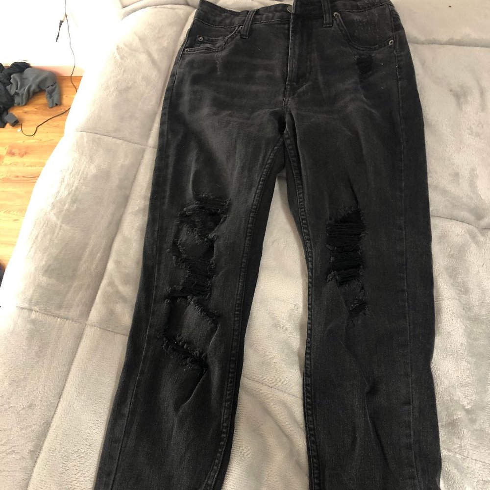 Black ripped jeans